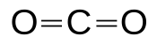 CO2の構造式。