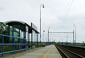 Čeština: Železniční zastávka Tábor - Čápův Dvůr ve městě Tábor, Jihočeský kraj. English: Train station Tábor - Čápův Dvůr in the town of Tábor, Tábor District, South Bohemian Region, Czech Republic.