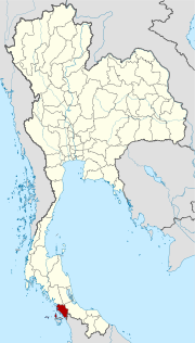 Karte von Thailand mit der Provinz Satun hervorgehoben