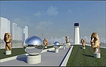 Artist rendering of The Puzzle Girl plaza looking north toward the Lighthouse The Girl Puzzle artwork.jpg