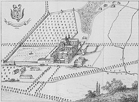 Desen al Abației din Thenailles în 1760.