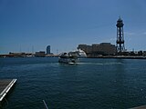 Català: Torre de Jaume I (ca:Telefèric del Port). Moll de Barcelona (Barcelona). This is a photo of a building indexed in the Catalan heritage register as Bé Cultural d'Interès Local (BCIL) under the reference 08019/2. Object location 41° 22′ 23.2″ N, 2° 11′ 16.08″ E  View all coordinates using: OpenStreetMap