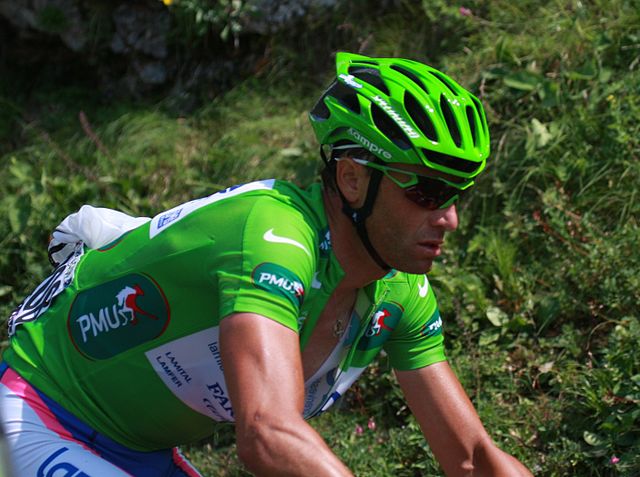 Petacchi at the 2010 Tour de France, wearing the Green Jersey