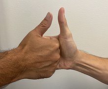 A thumb war Two people engaged in a thumb war.jpg