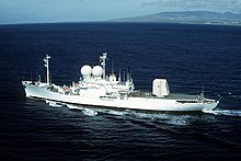 DIA sets intelligence requirements for numerous installations, such as T-AGM-23, which checks compliance with strategic arms treaties worldwide. USNS OBSERVATION ISLAND (T-AGM 23) underway near Hawaii.jpg