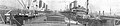 El USS Imperator (izq.) atracado junto al USS Leviathan (der.) en Hoboken (Nueva Jersey)