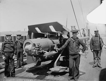 6-inch gun on USS New Orleans
