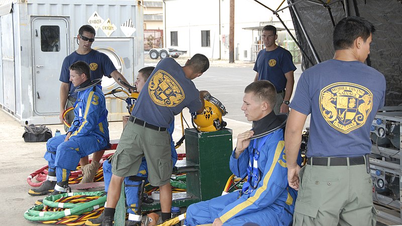 File:US Navy 101109-N-2198T-006 U.S. Navy divers assigned to Mobile Dive and Salvage Unit (MDSU) 1 demonstrate the proper techniques for donning Navy sc.jpg