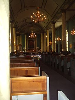 Interiören i Vänersborgs kyrka i juli 2006