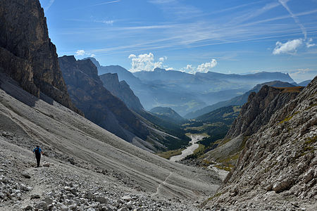 The vale 'Mont dal Ega' in the Dolomites