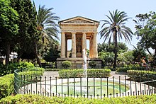 Lower Barrakka Gardens and its monument of remembrance Valletta Lower Barrakka gardens Malta 2014 2.jpg