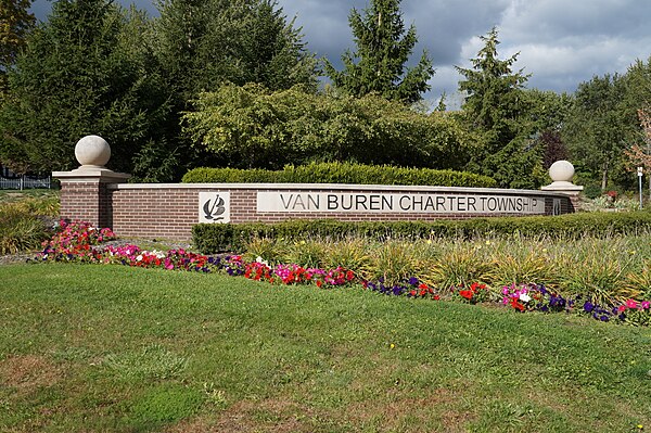 Van Buren Charter Township welcome sign