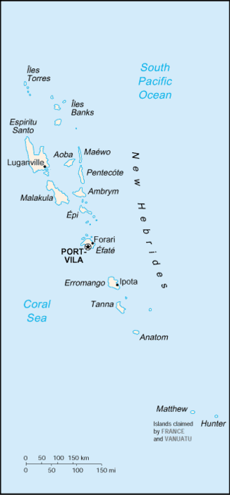 map of Vanuatu