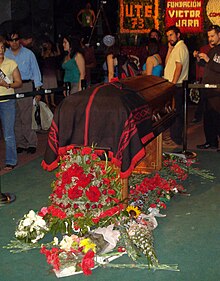 Veillée funèbre de Víctor Jara, en 2009.