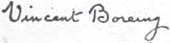signature de Vincent Boreing