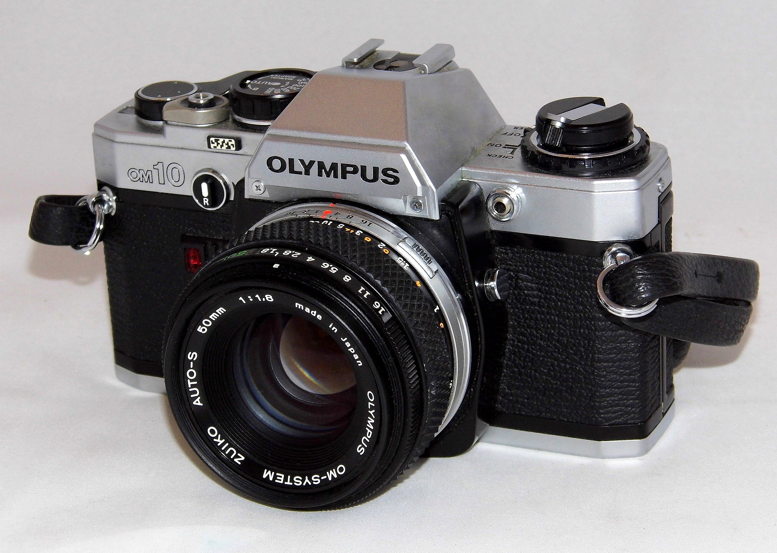 File:Vintage Olympus OM-10 35mm SLR Film Camera, Made In 