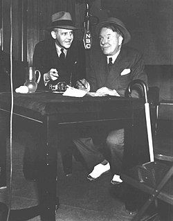 The new cast member, W.C. Fields, with Walter Winchell in 1937