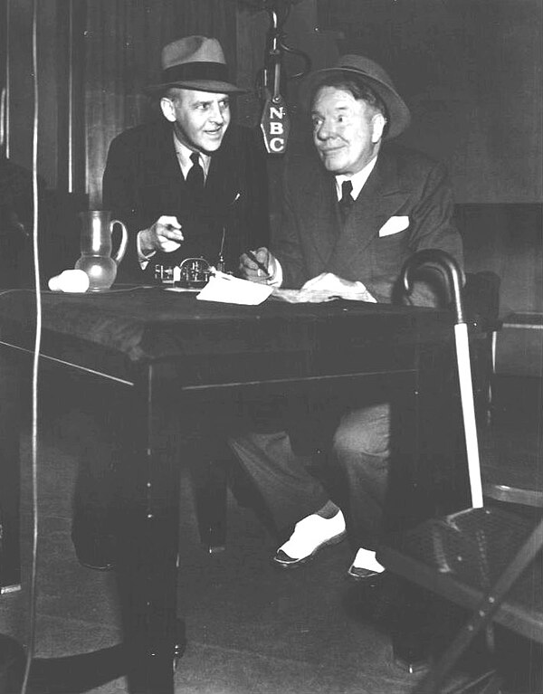 The new cast member, W.C. Fields, with Walter Winchell in 1937