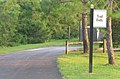 The trail ends at the county line. The Killarney Station building, formerly County Line Station, is just behind.