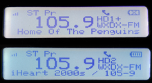 WXDX's HD Radio Channels on a SPARC Radio with PSD. WXDX HD.png