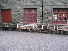 A variety of slate wagons preserved at the National Slate Museum, Llanberis Wagons at Slate Museum.jpg