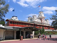 Magic Kingdom entrance Walt Disney World Railroad Main Street USA Station 01.jpg