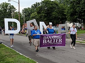 Balter campaigning in Palmyra WayneCountyNewYorkFair2018ParadeDanaBalter.jpg