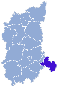 Okres Wschowa na mapě vojvodství