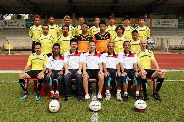 Woodlands Wellington 2012 First Team Squad, pictured here in their yellow home strip. Woodlands Wellington First Team, 2012.jpg