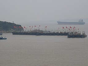 Fiskebåtar vid Östkinesiska havet.
