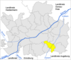 Location of the community of Zusamaltheim in the district of Dillingen on the Danube