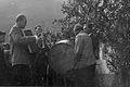 "Muzika" zahomške "konte" igra po maši pred cerkvijo v Gorjah na "žegnanjsko" nedeljo 1951.jpg