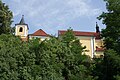 English: Štěkeň, a small town in Strakonice district, Czech Republic, St Nicholas church from the south. Čeština: Štěkeň, okres Strakonice kostel sv. Mikuláše od jihu