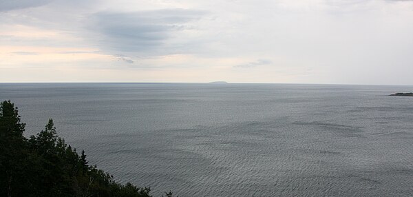 Cabot Strait from White Point, Cape Breton Island. St. Paul Island in the distance.