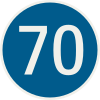 250-70 Najnižšia dovolená rýchlosť (70 kmh).svg