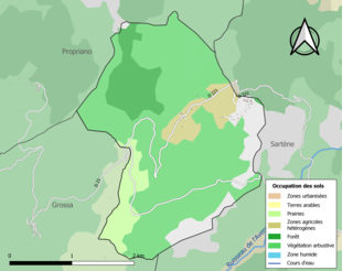 Arazi kullanımını gösteren renkli harita.