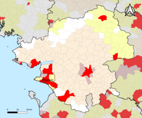 Pornic vonzáskörzetének helye a Loire-Atlantique megyében.