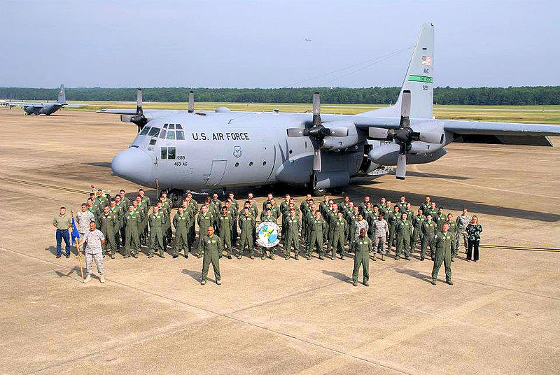 File:61st Airlift Squadron C-130 and personnel.jpg