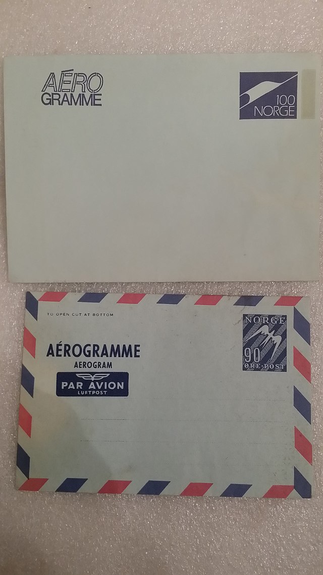 Aerogrammer utgitt av Postverket