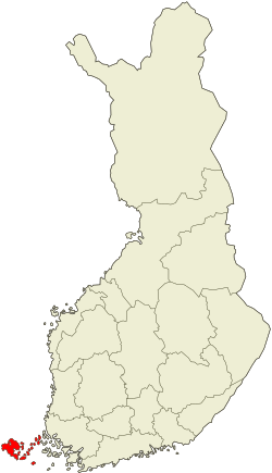 Location o Åland within Finland
