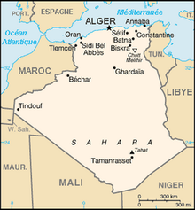 Map of Algeria showing Annaba (formerly Bone), the new base for Force Q Algeria map-FR.png