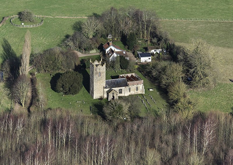 File:All Saints Church in Hethel - Norfolk aerial image (12409057475).jpg