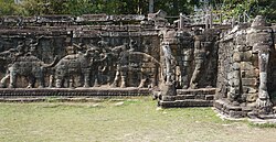 la Terrasse des éléphants site d'Angkor Thom.- Cambodge