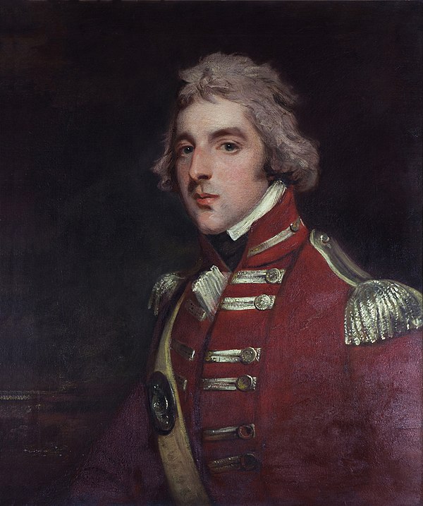 Wellesley as Lieutenant Colonel, aged c. 26, in the 33rd Regiment. Portrait by John Hoppner.