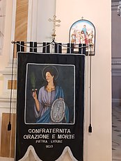 Atôiu di Gianchi (A Prìa), Stendardu prucesiunâle da cunfraternita "Urasiùn e morte"