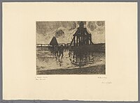 A marée haute, estampe par Richard Baseleer, Cabinet des Estampes de la Bibliothèque royale de Belgique, S.II 125280