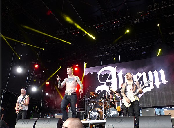 Atreyu performing in Budapest in 2016