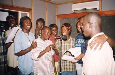 The cast of the Sierra Leonean radio soap opera Atunda Ayenda