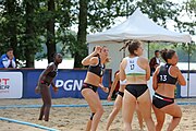 Deutsch: Beachhandball Europameisterschaften 2019 (Beach handball Euro); Tag 2: 3. Juli 2019 – Frauen, Vorrunde Gruppe C, Slowenien-Italien 0:2 (7:24, 18:22) English: Beach handball Euro; Day 2: 3 July 2019 – Women Preliminary Round Group C – Slovenia-Italy 0:2 (7:24, 18:22)