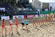 Deutsch: Beachhandball Europameisterschaften 2019 (Beach handball Euro); Tag 4: 5. Juli 2019 – Frauen, Viertelfinale, Kroatien-Ukraine 2:0 (21:20, 21:18) English: Beach handball Euro; Day 4: 5 July 2019 – Quarter Final Women – Croatia-Ukraine 2:0 (21:20, 21:18)